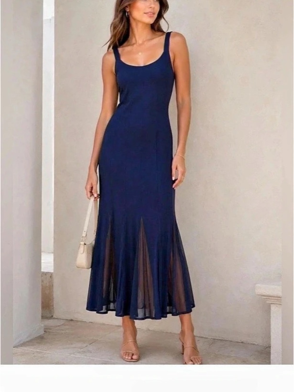NWT 🦋 Caroline Constas Maxi Dress in Blue Size Medium